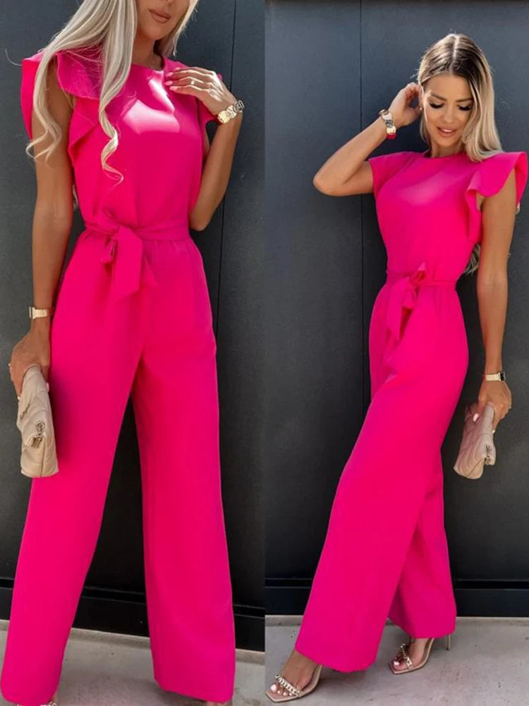 Arielle - elegante jumpsuit met ruches aan de mouwen