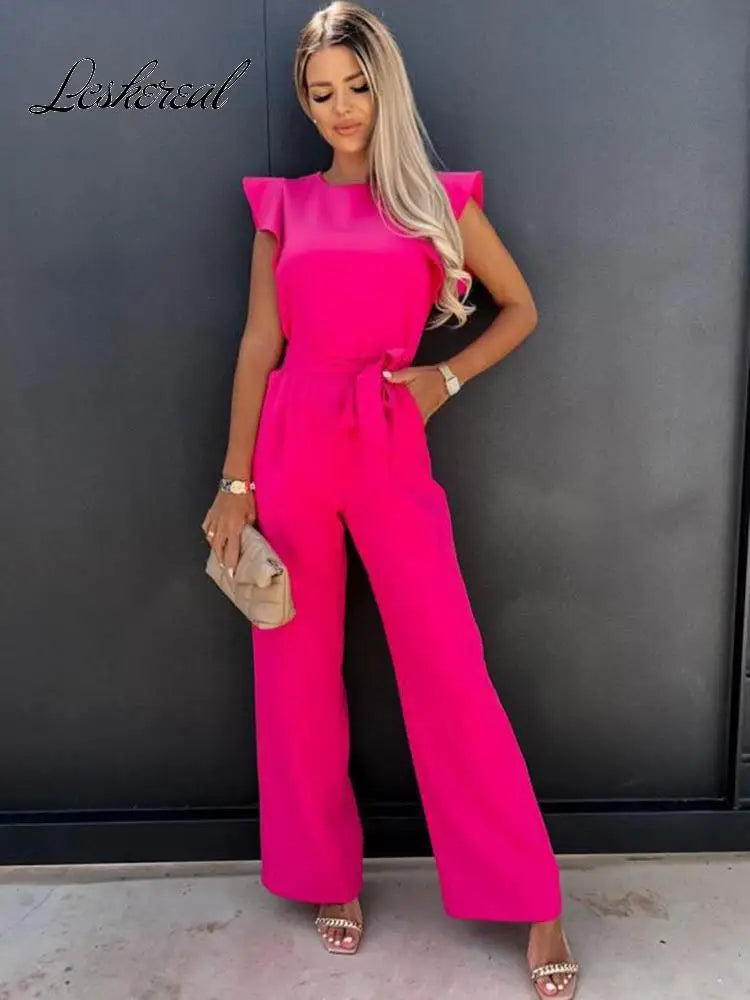 Arielle - elegante jumpsuit met ruches aan de mouwen