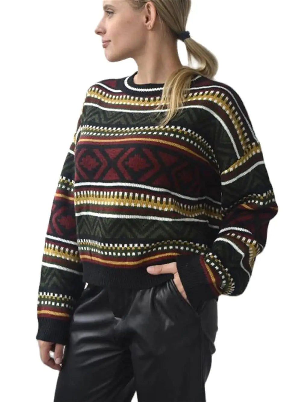 Mila - Vintage Gebreide Gestreepte Trui