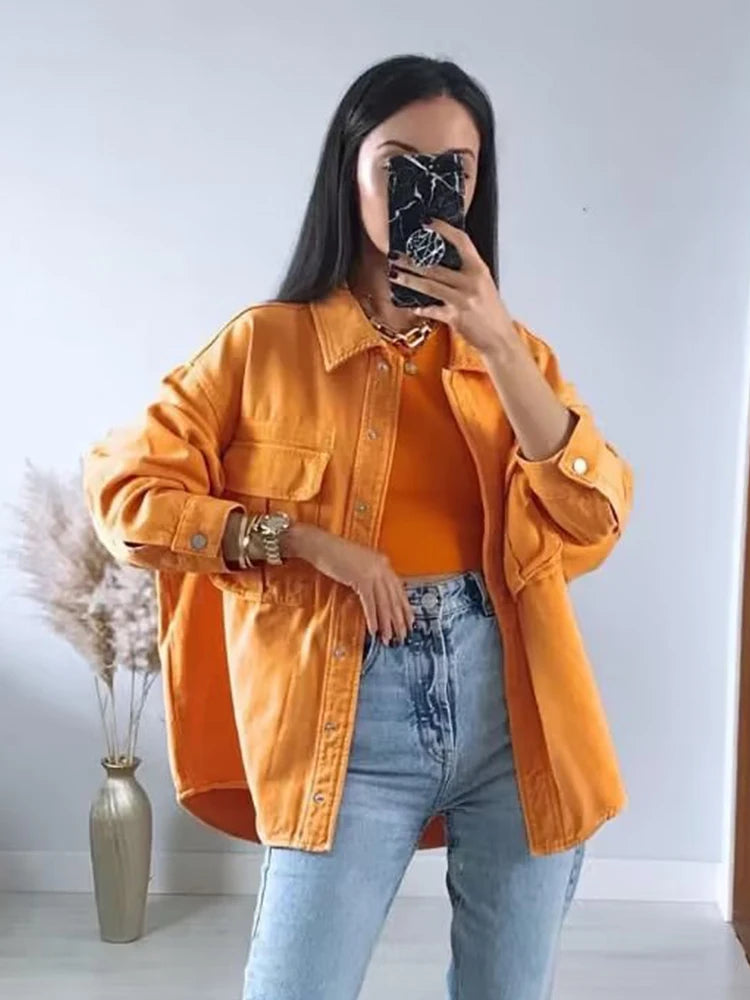 Zack-Regen-Vrouwen-Oranje-Faux-Denim-Jacket-Herfst-Winter-2022-Dames-Vintage-Jas-Streetwear-Zakken-Losse.webp